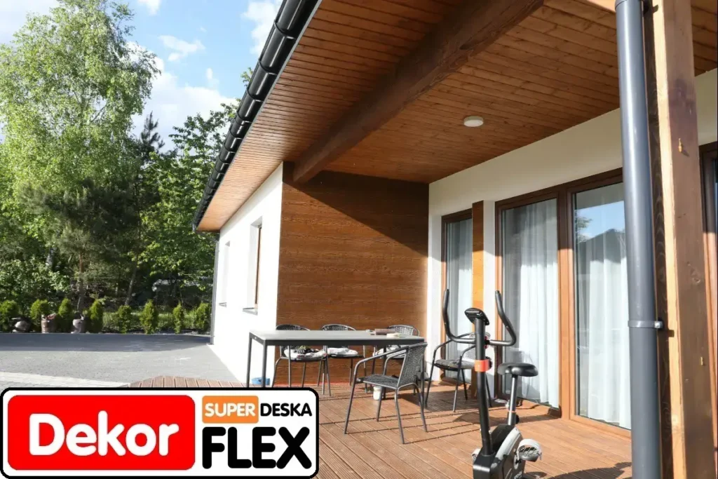 Elewacja ozdobiona elastycznymi deskami DekorFlex